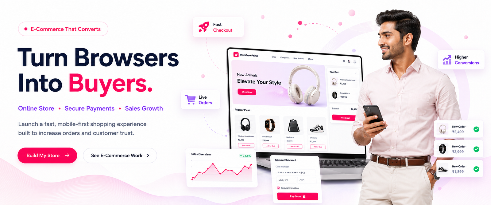WebGrowPrime Homepage Banner 2 - Web Design and Development Solutions